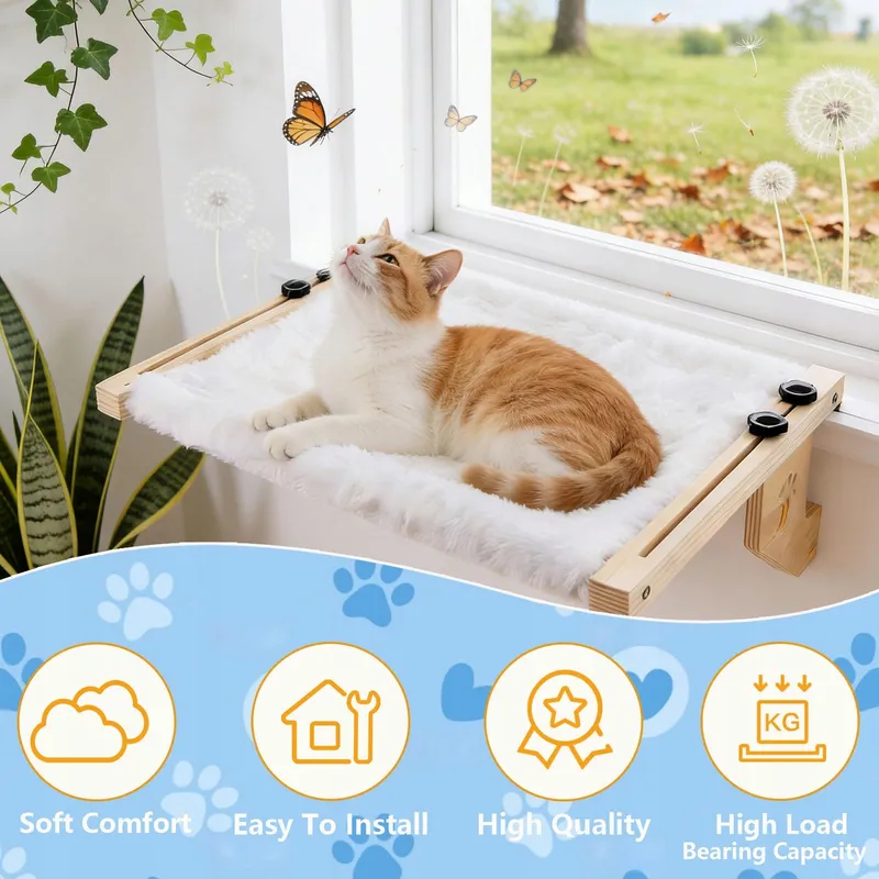 WUHMHM Houten Kattenhangmat Radiator Vensterbank Mand — foto 2