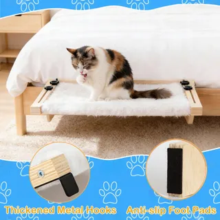 WUHMHM Houten Kattenhangmat Radiator Vensterbank Mand — miniatuur 4