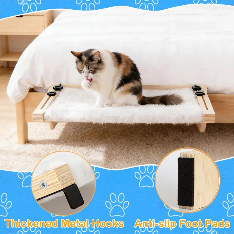 WUHMHM Houten Kattenhangmat Radiator Vensterbank Mand — foto 4