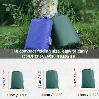 AZARXIS Tarp voor Hangmat Picknickmat Camping Zwart S — miniatuur 3