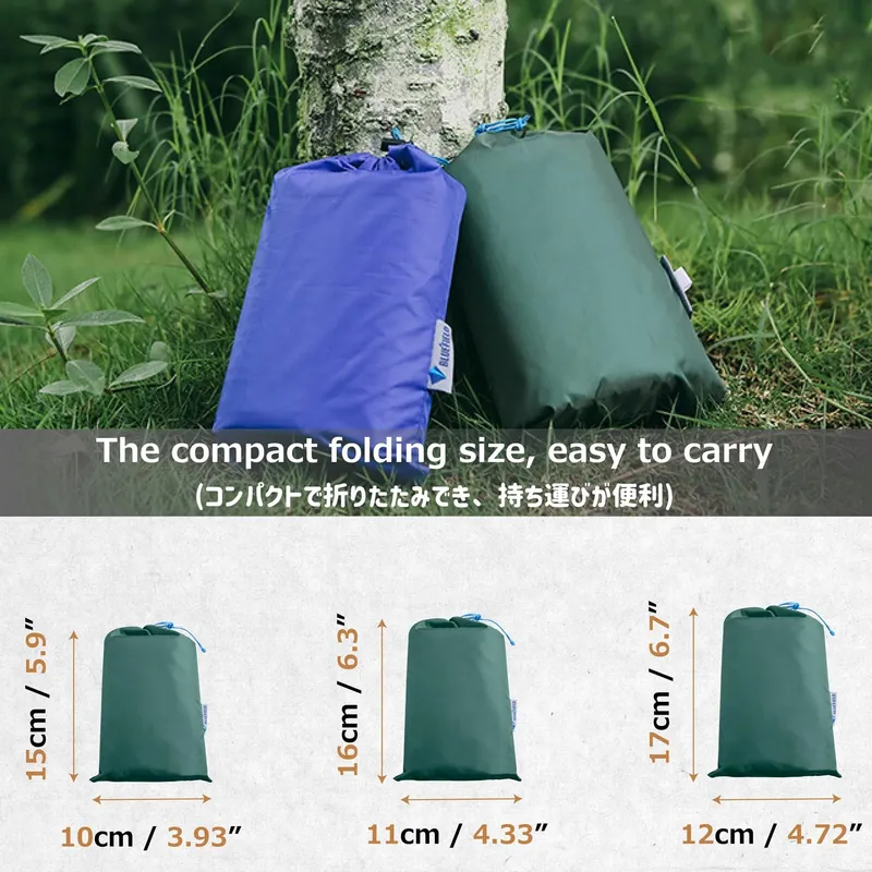 AZARXIS Tarp voor Hangmat Picknickmat Camping Zwart S — foto 3