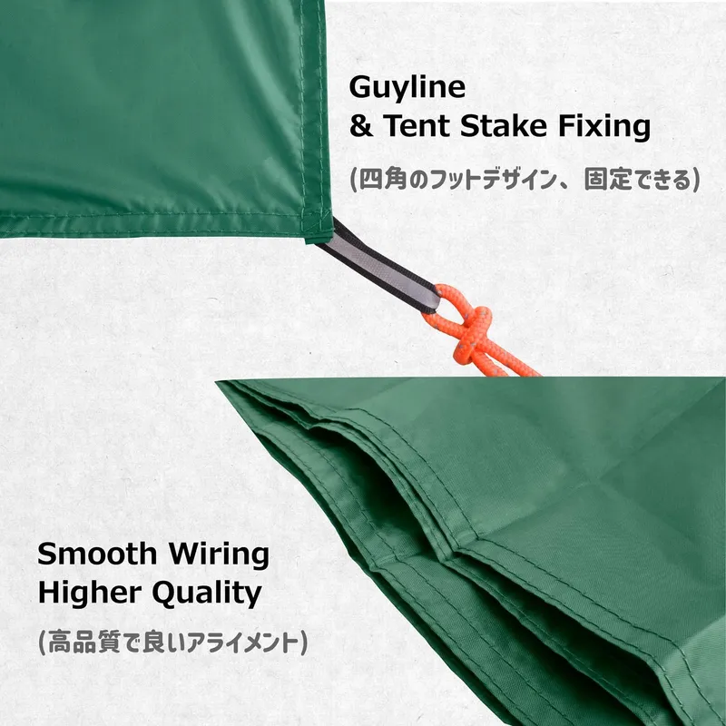 AZARXIS Tarp voor Hangmat Picknickmat Camping Zwart S — foto 5