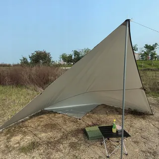 HIDEWALKER Tarp Waterdicht Ultralicht Khaki 4x4m — miniatuur 8
