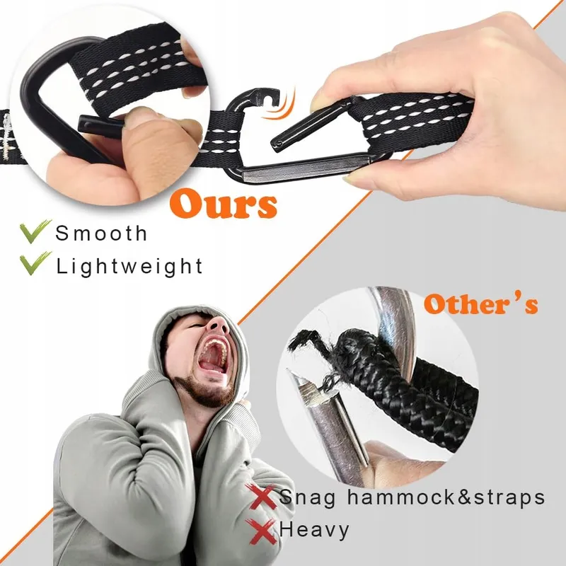ANORTREK Trekking Hangmat Ultralicht Nylon voor Tuin 280x140 249kg — foto 6