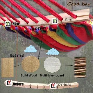 GOCAN Hangmat 2-Persoons 220x160cm 300kg Katoen Rood — miniatuur 5