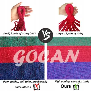 GOCAN Hangmat 2-Persoons 220x160cm 300kg Katoen Rood — miniatuur 6