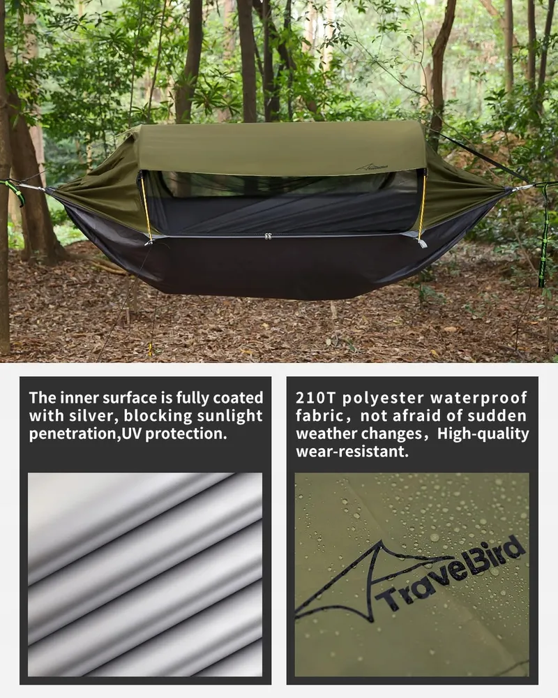 TRAVEL BIRD Hangmattent Met Klamboe UV-bescherming Camping Wandelen — foto 5