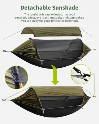 TRAVEL BIRD Hangmattent Met Klamboe UV-bescherming Camping Wandelen — miniatuur 4