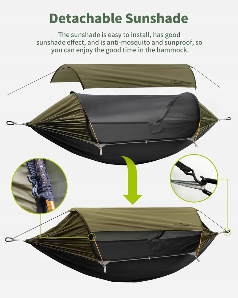 TRAVEL BIRD Hangmattent Met Klamboe UV-bescherming Camping Wandelen — foto 4