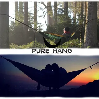 PURE HANG Camping Hangmat Nylon 2 Personen Reizen Groen 300kg — miniatuur 7