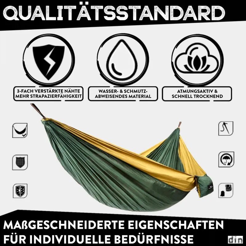 PURE HANG Camping Hangmat Nylon 2 Personen Reizen Groen 300kg — foto 3