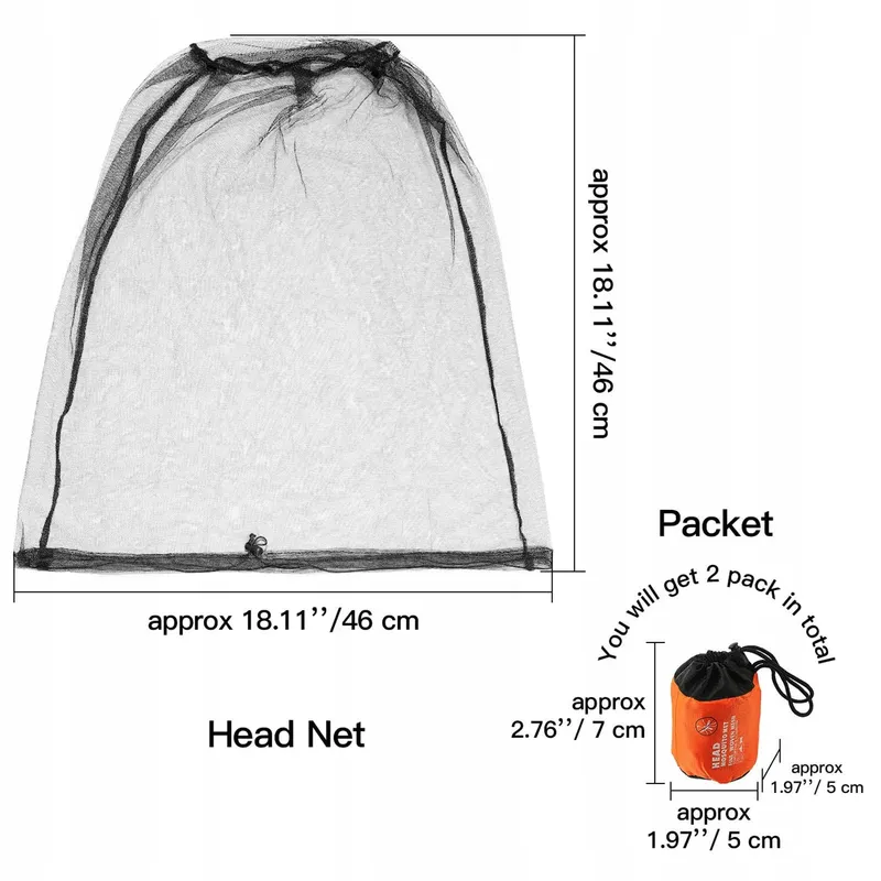 NAMALU 2x Hoofdnet Tegen Muggen Outdoor Camping — foto 2