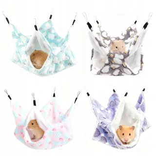 XHYASD Pluche Hangmatten Knaagdieren 2-Laags Set van 4 — miniatuur 1