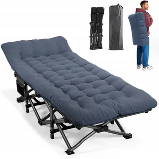 ATORPOK Opvouwbaar Campingbed 200kg met Zak Blauw