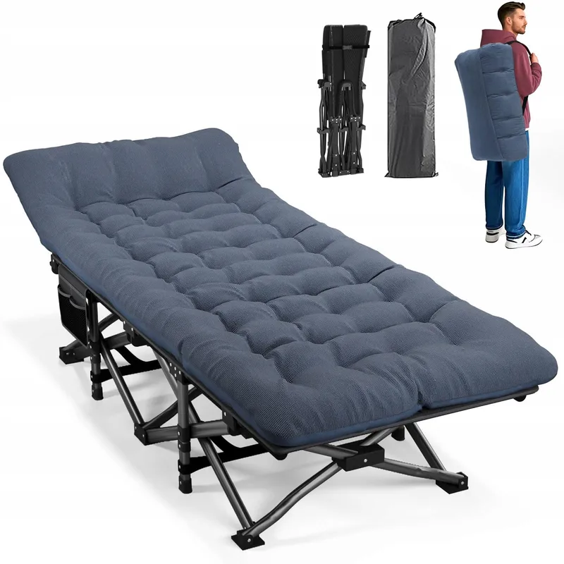 ATORPOK Opvouwbaar Campingbed 200kg met Zak Blauw — foto 1