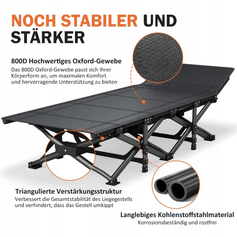 ATORPOK Opvouwbaar Campingbed 200kg met Zak Blauw — foto 5
