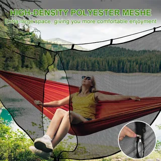 UDBRUD Hangmat Klamboe Camping met Rits Zwart — miniatuur 2