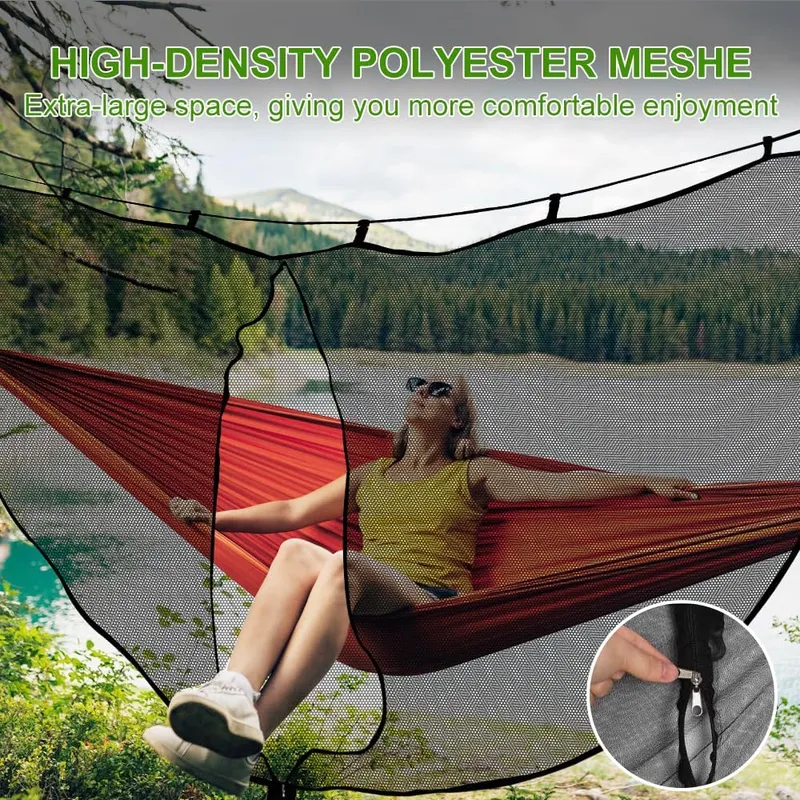 UDBRUD Hangmat Klamboe Camping met Rits Zwart — foto 2