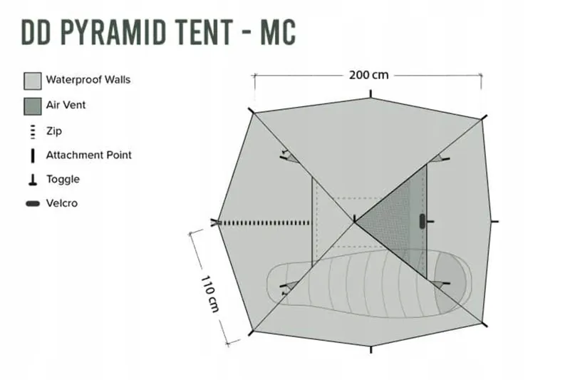 DD HAMMOCKS Piramidetent Waterdicht Camouflage Bivak Trekking — foto 4