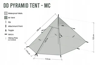 DD HAMMOCKS Piramidetent Waterdicht Camouflage Bivak Trekking — miniatuur 2