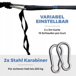 SVITA Ultralichte Nylon Hangmat Camping Donkergrijs — miniatuur 5