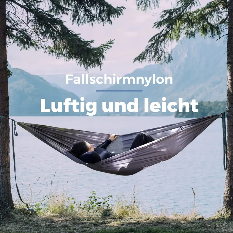 SVITA Ultralichte Nylon Hangmat Camping Donkergrijs — foto 2