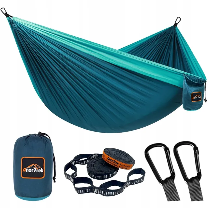 ANORTREK Camping Hangmat Nylon Draagbaar Riemen Blauw — foto 1