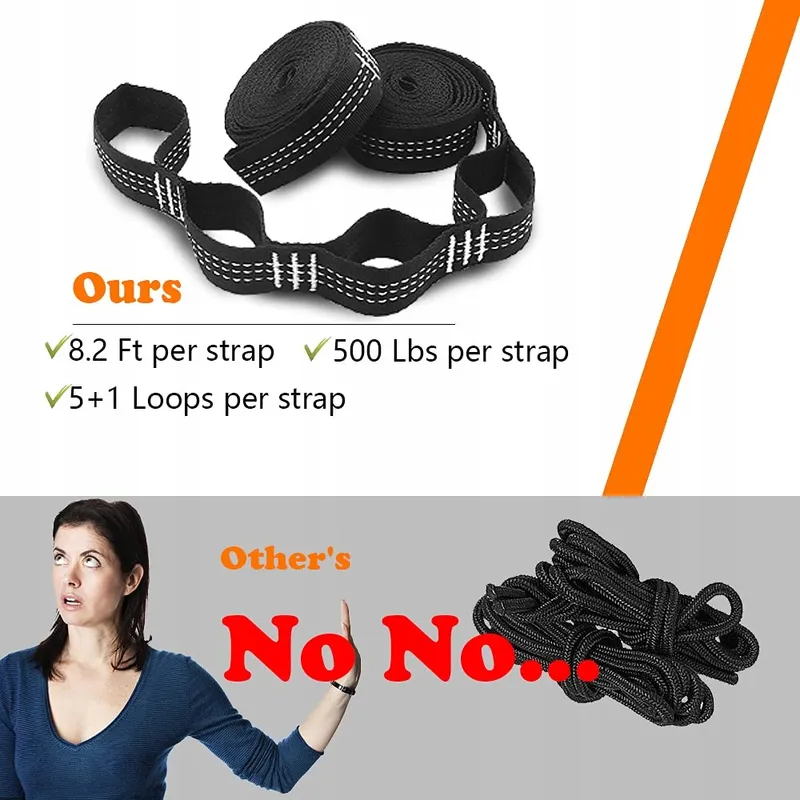 ANORTREK Parachute Hangmat Nylon Lichtgewicht Boomriemen — foto 5