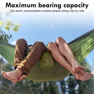 AOREUN Camping Hangmat Parachutenylon Ademend Sneldrogend 270x140 — miniatuur 2