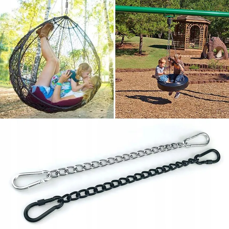 GEKLOK Hangmatketting met Karabijnhaken voor Tuinstoel Zwart 66cm — foto 6