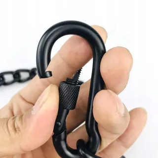 GEKLOK Hangmatketting met Karabijnhaken voor Tuinstoel Zwart 66cm — miniatuur 3