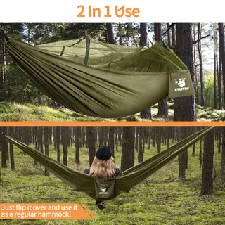 KIAITRE Camping Hangmat Muskietennet 260x130cm 200kg — miniatuur 3