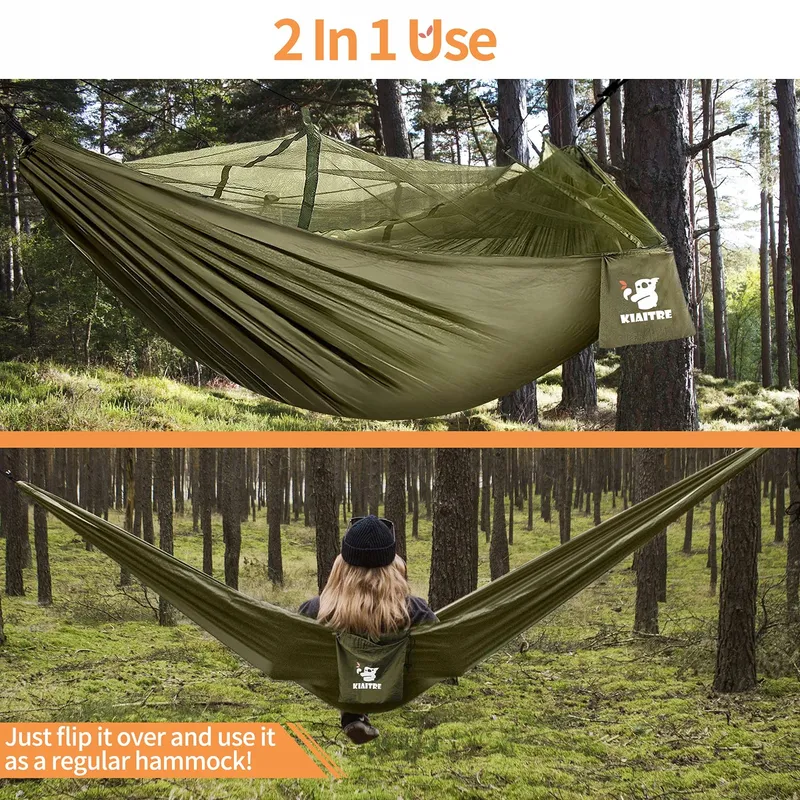 KIAITRE Camping Hangmat Muskietennet 260x130cm 200kg — foto 3