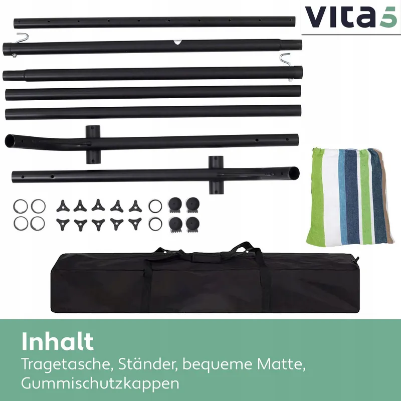 VITA5 Hangmatset 2 Personen Tuin Balkon Binnen 200kg Draagvermogen — foto 5