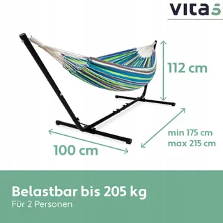 VITA5 Hangmatset 2 Personen Tuin Balkon Binnen 200kg Draagvermogen — miniatuur 3
