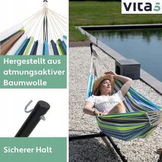 VITA5 Hangmatset 2 Personen Tuin Balkon Binnen 200kg Draagvermogen — miniatuur 6