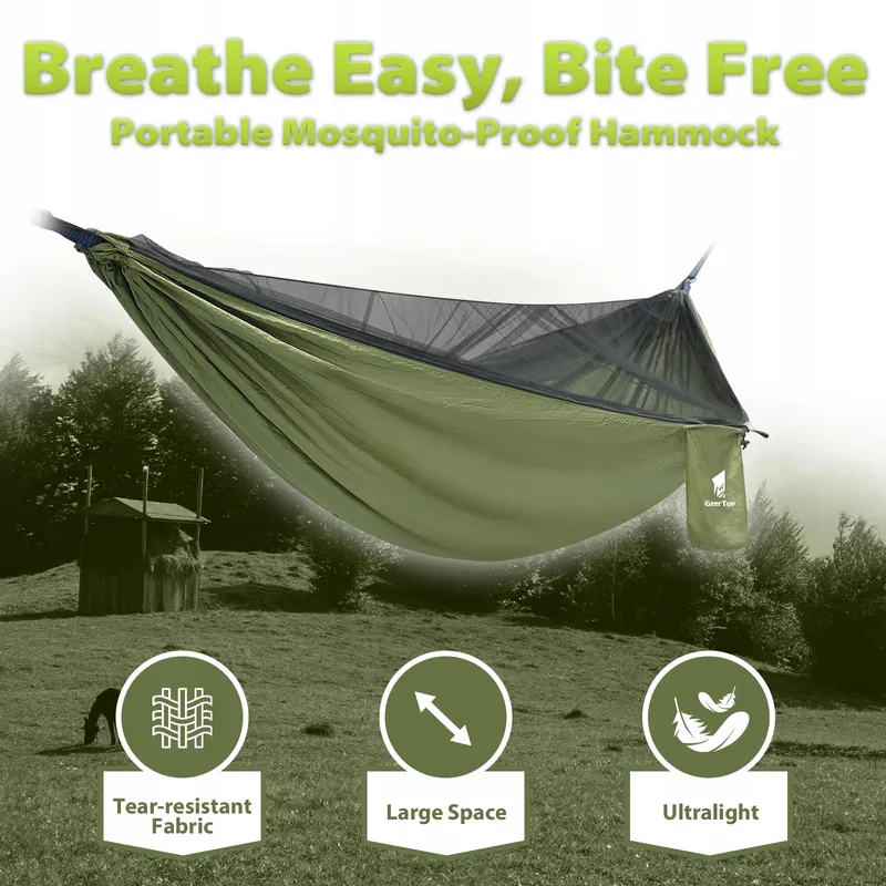 GEERTOP Outdoor Hangmat Met Klamboe Camping Survival Wandelen 300kg — foto 5