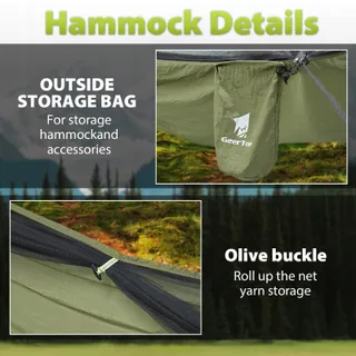 GEERTOP Outdoor Hangmat Met Klamboe Camping Survival Wandelen 300kg — miniatuur 6