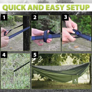 GEERTOP Outdoor Hangmat Met Klamboe Camping Survival Wandelen 300kg — miniatuur 4