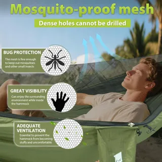 GEERTOP Outdoor Hangmat Met Klamboe Camping Survival Wandelen 300kg — miniatuur 2