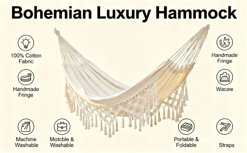 CORTEN Boho Macramé Hangmat Katoen 2 Personen Huis Tuin 200kg — foto 6