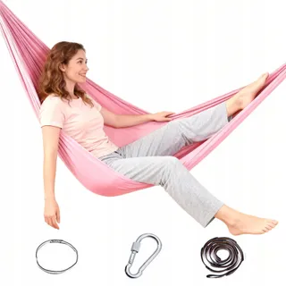 HENRRIDA Aerial Yoga Hangmat Set Beginners Roze — miniatuur 1