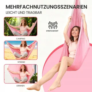 HENRRIDA Aerial Yoga Hangmat Set Beginners Roze — miniatuur 4