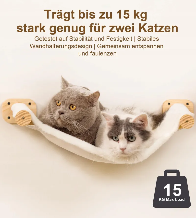 PELUOMOZ Kattenwandbed Groot Dubbelzijdig Pluche Canvas 15kg — foto 6