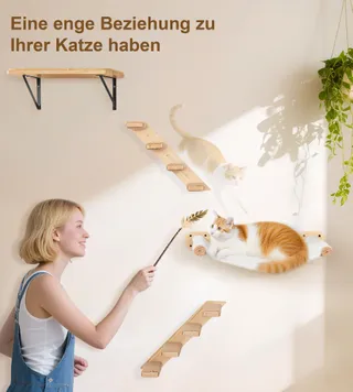 PELUOMOZ Kattenwandbed Groot Dubbelzijdig Pluche Canvas 15kg — miniatuur 2