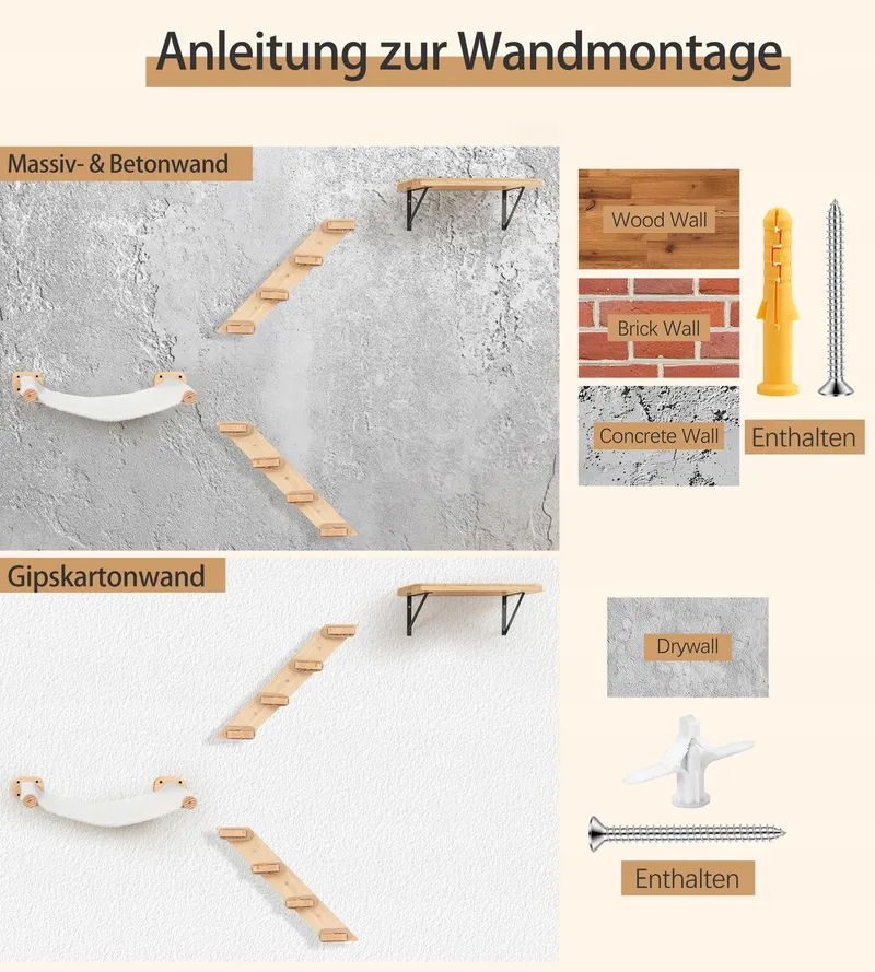 PELUOMOZ Kattenwandbed Groot Dubbelzijdig Pluche Canvas 15kg — foto 7