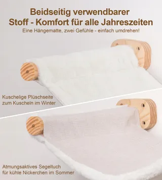 PELUOMOZ Kattenwandbed Groot Dubbelzijdig Pluche Canvas 15kg — miniatuur 5