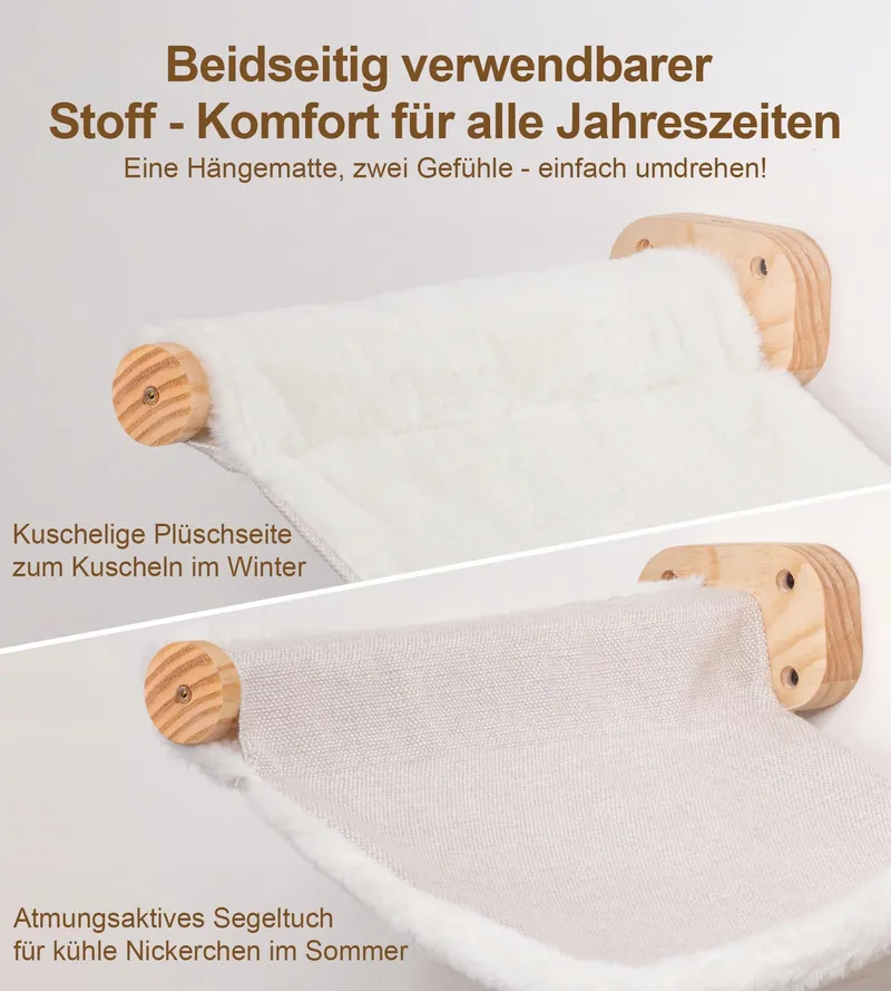PELUOMOZ Kattenwandbed Groot Dubbelzijdig Pluche Canvas 15kg — foto 5