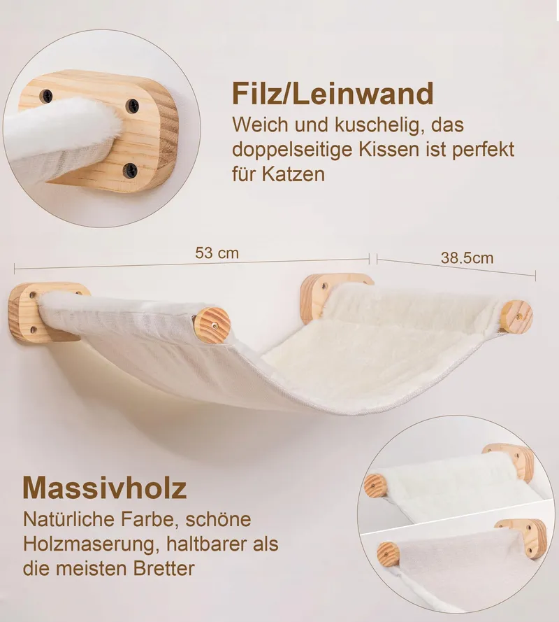 PELUOMOZ Kattenwandbed Groot Dubbelzijdig Pluche Canvas 15kg — foto 3
