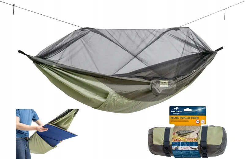 AMAZONAS Ultralichte Hangmat Moskito Traveller Thermo 200kg 2,75x1,4m — foto 1